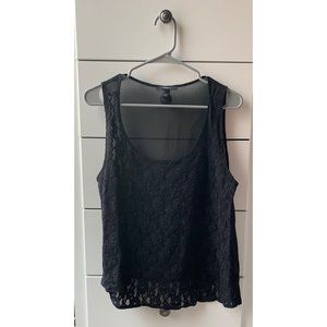 $5 SALE Forever 21 Black Mesh Lace Tank